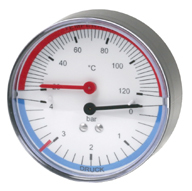 Termomanometr TM 80 0-120°C 0-6 bar 2.5%  G1/2
