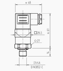 Snímač tlaku WIKA typ A-10, rozsah 0-1,6 bar, závit G1/4“, výstup 4-20 mA, přesnost 0,5%